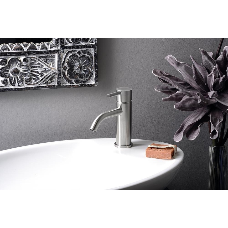 Sapho - MINIMAL 15.8 cm Basin Mixer, Stainless Steel