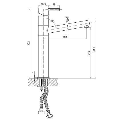 Sapho - MINIMAL 30 cm Stainless Steel Sink Faucet