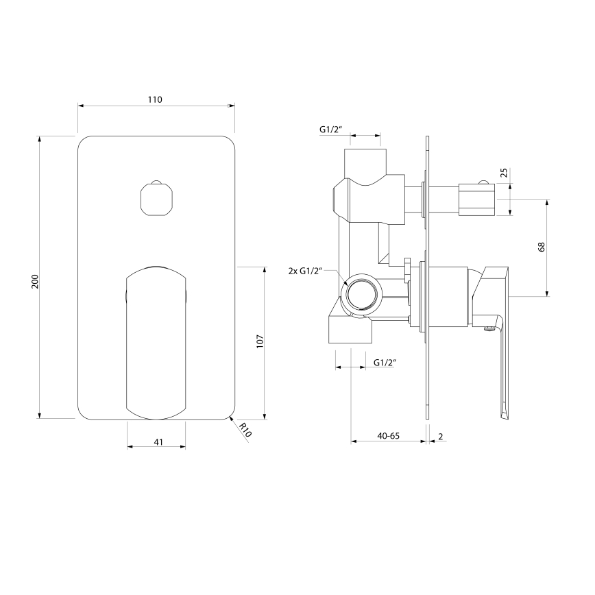 Sapho - MIXONA Concealed Shower Mixer, Polished Chrome