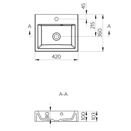 Sapho - ORINOKO Countertop Washbasin 42 x 36 cm, Ceramic/White