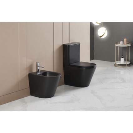Sapho - PACO Ceramic Close-Coupled Toilet, Black
