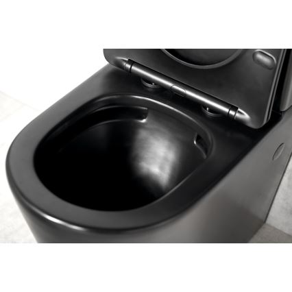 Sapho - PACO Ceramic Close-Coupled Toilet, Black