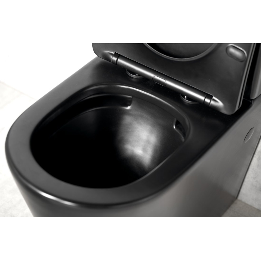 Sapho - PACO Ceramic Close-Coupled Toilet, Black