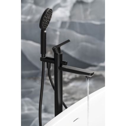 Sapho - PAX bathtub set with mixer tap, matte black
