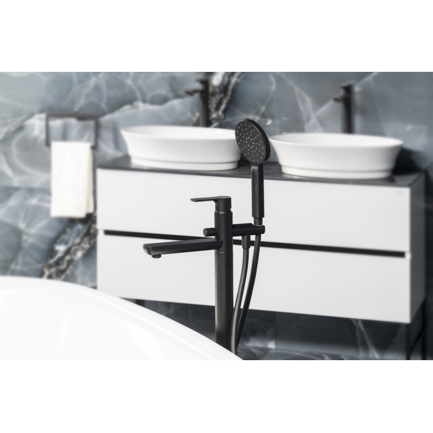Sapho - PAX bathtub set with mixer tap, matte black