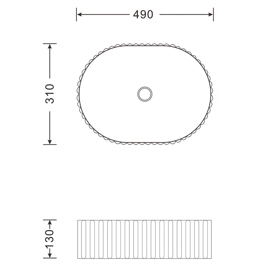 Sapho - PICOBELLO Countertop Basin 49 x 31 cm Ceramic/White