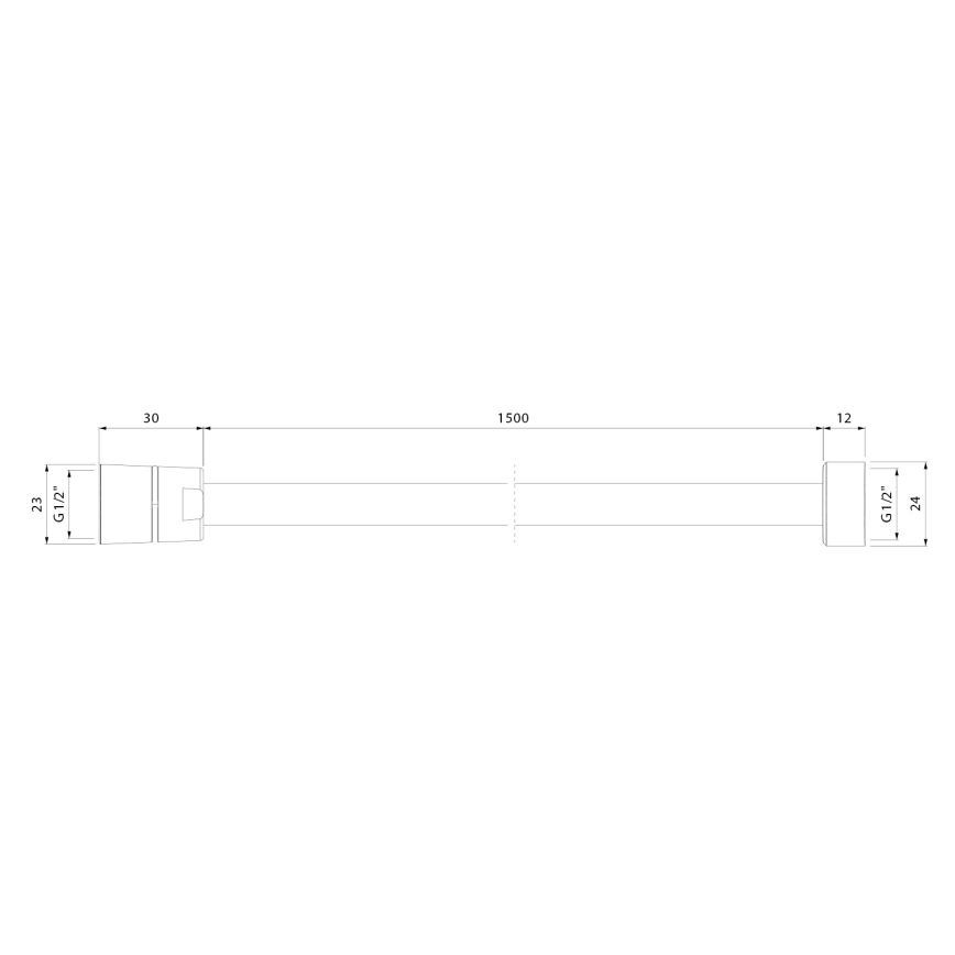 Sapho - POWERFLEX 150 cm Matte Black Shower Hose