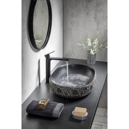 Sapho - PRIORI Countertop Basin 60 x 40 cm, Ceramic / Black / Blue