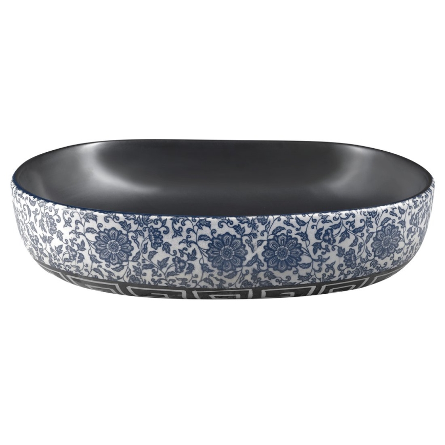Sapho - PRIORI Countertop Basin 60 x 40 cm, Ceramic / Black / Blue