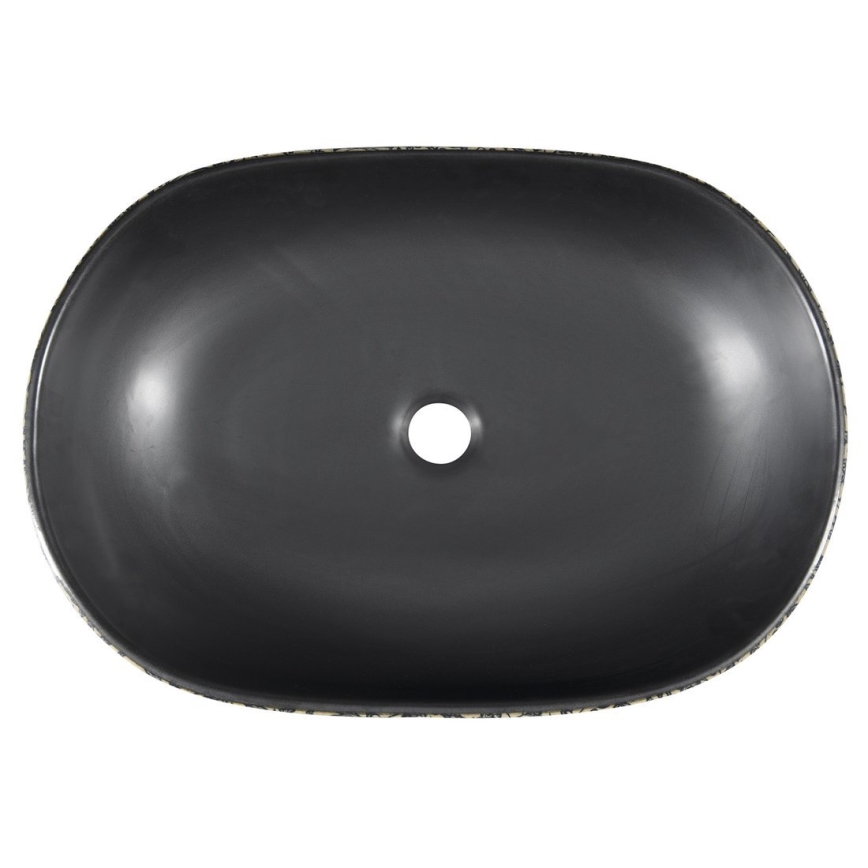 Sapho - PRIORI Countertop Basin 60 x 40 cm, Ceramic / Black / Blue