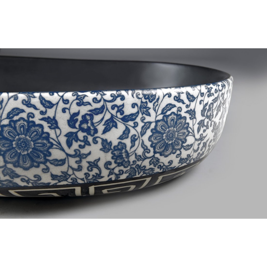 Sapho - PRIORI Countertop Basin 60 x 40 cm, Ceramic / Black / Blue