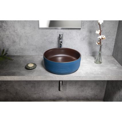 Sapho - PRIORI countertop basin Ø 41 cm brown/blue