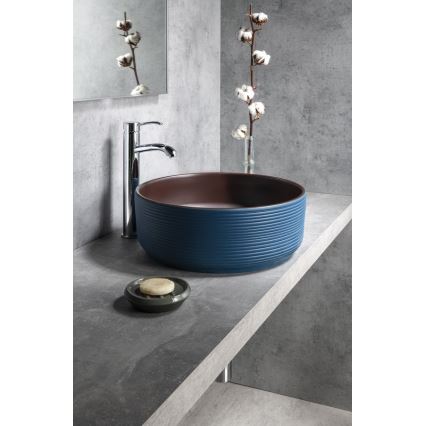 Sapho - PRIORI countertop basin Ø 41 cm brown/blue