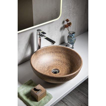 Sapho - PRIORI Countertop Basin Ø 41 cm, Ceramic/Brown