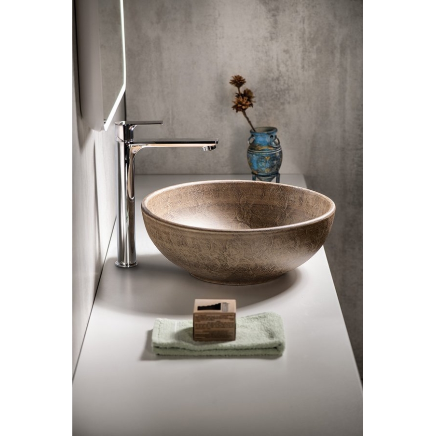 Sapho - PRIORI Countertop Basin Ø 41 cm, Ceramic/Brown