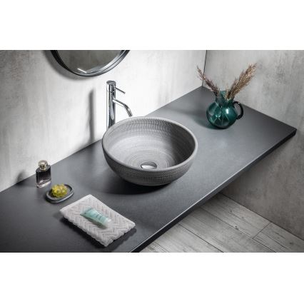 Sapho - PRIORI countertop basin Ø 41 cm ceramic/grey