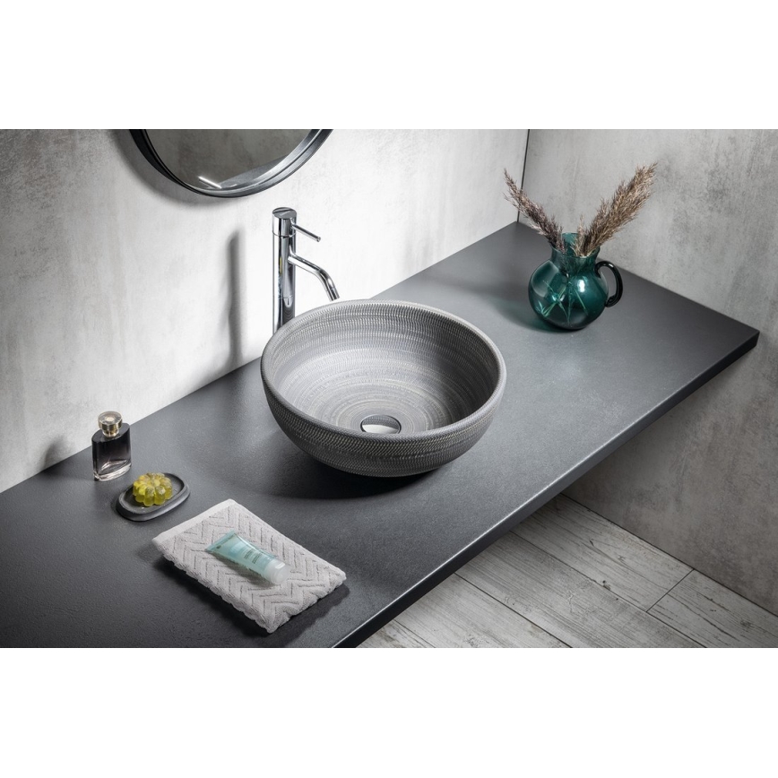 Sapho - PRIORI countertop basin Ø 41 cm ceramic/grey