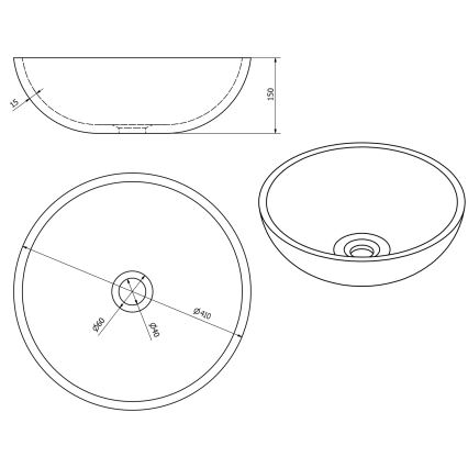 Sapho - PRIORI Countertop Basin Ø 41 cm, Ceramic/Multicolored