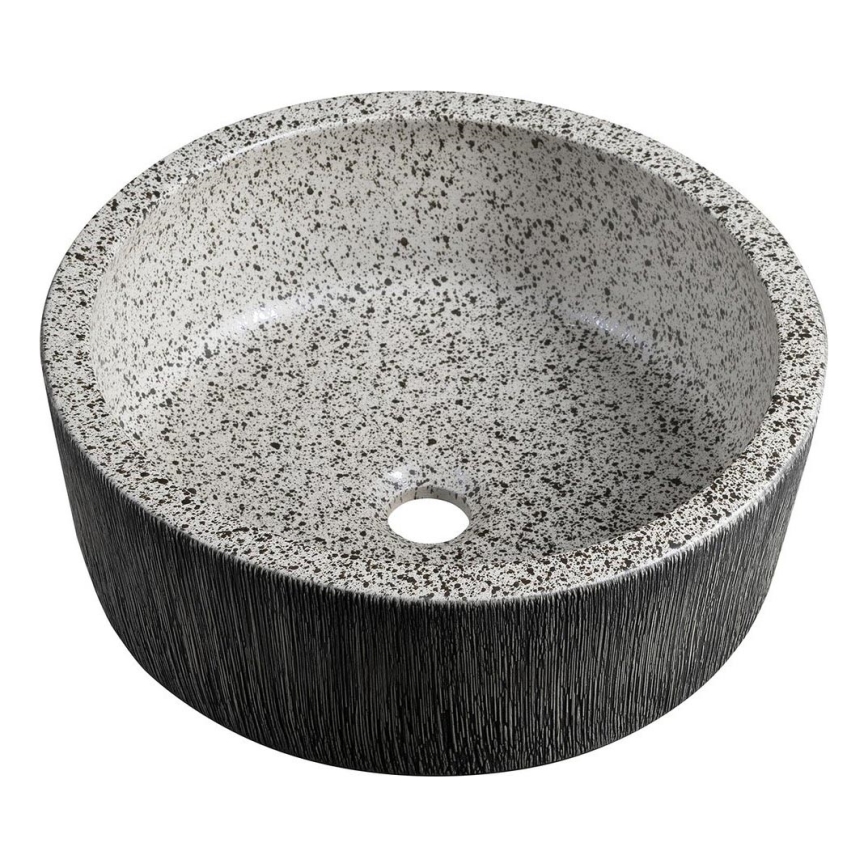 Sapho - PRIORI Countertop Basin, Ø 41 cm, White/Gray