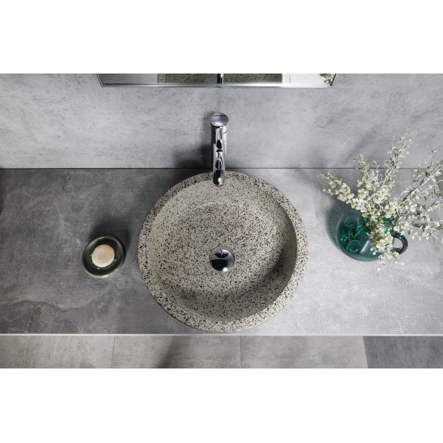 Sapho - PRIORI Countertop Basin, Ø 41 cm, White/Gray