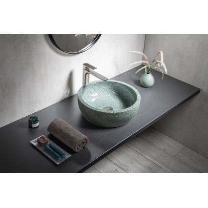 Sapho - PRIORI Countertop Basin Ø 42 cm, Ceramic/Green