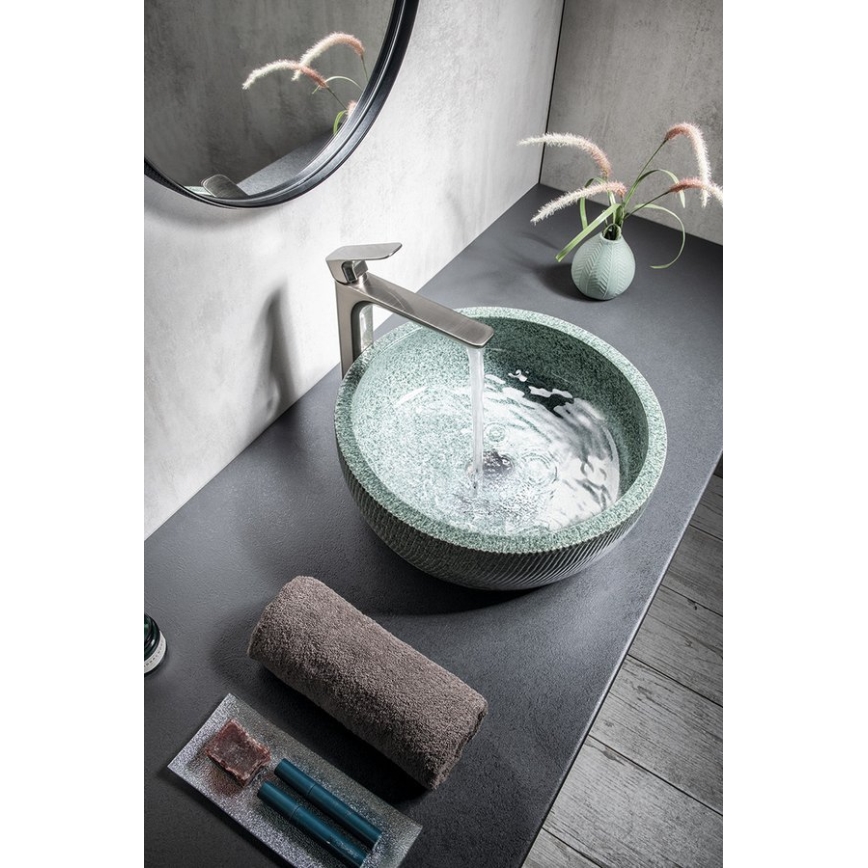 Sapho - PRIORI Countertop Basin Ø 42 cm, Ceramic/Green