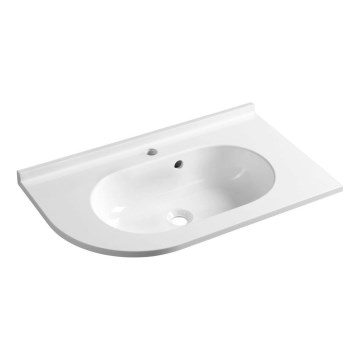Sapho - PULSE Corner inset basin 75x43 cm, Marble/White