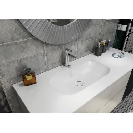 Sapho - Recessed washbasin ROCKSTONE 67x35.5 cm matte white