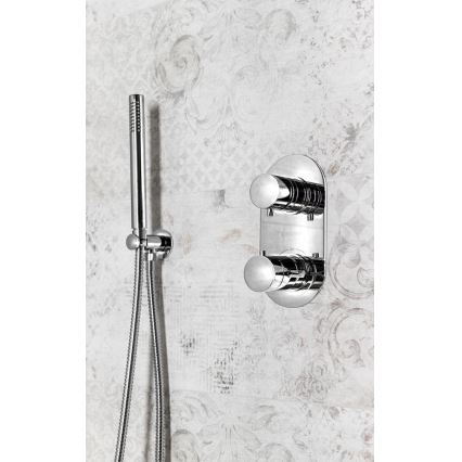 Sapho - Round fixed shower holder with outlet/shiny chrome