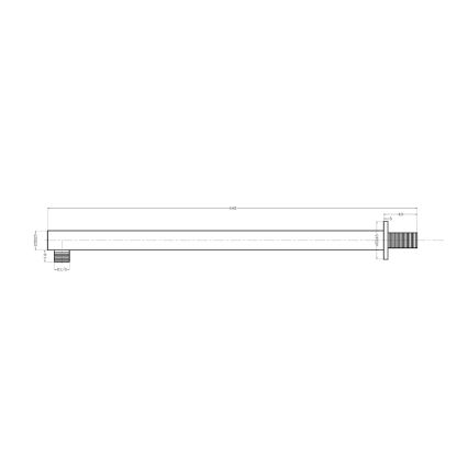 Sapho - Shower arm angular 44 cm shiny chrome