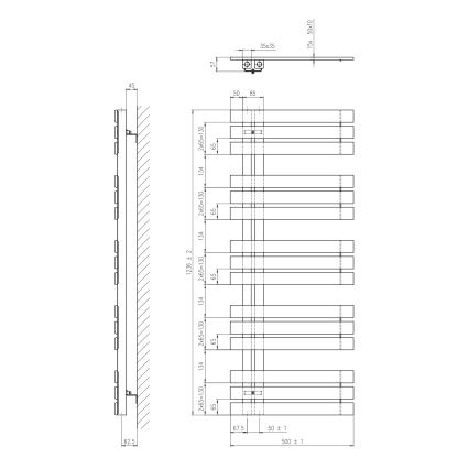 Sapho - SILVANA Bathroom Radiator 123x50 cm White