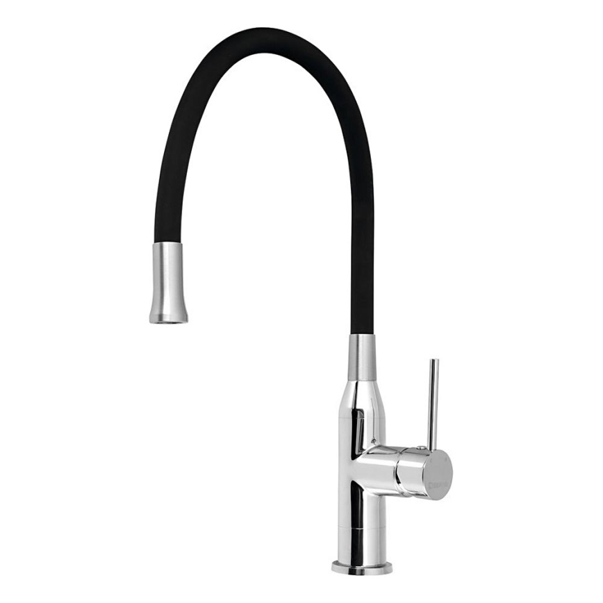 Sapho - Sink tap with flexible arm SILI black/brass