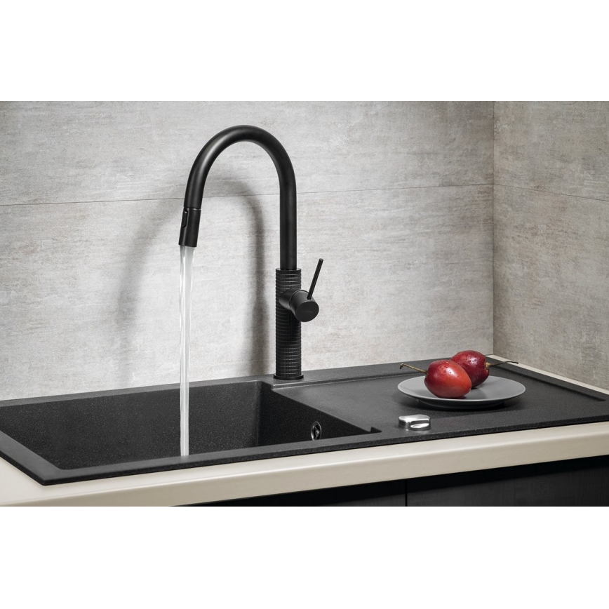 Sapho - Sink tap with pull-out sprayer FLAWO matte black