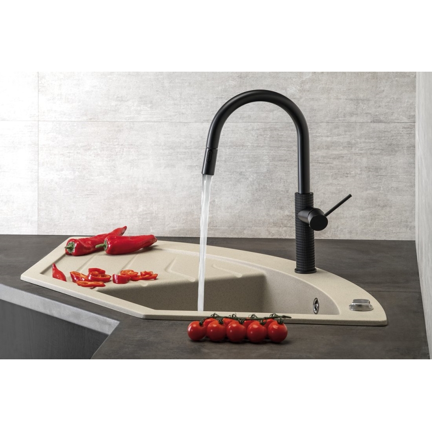 Sapho - Sink tap with pull-out sprayer FLAWO matte black