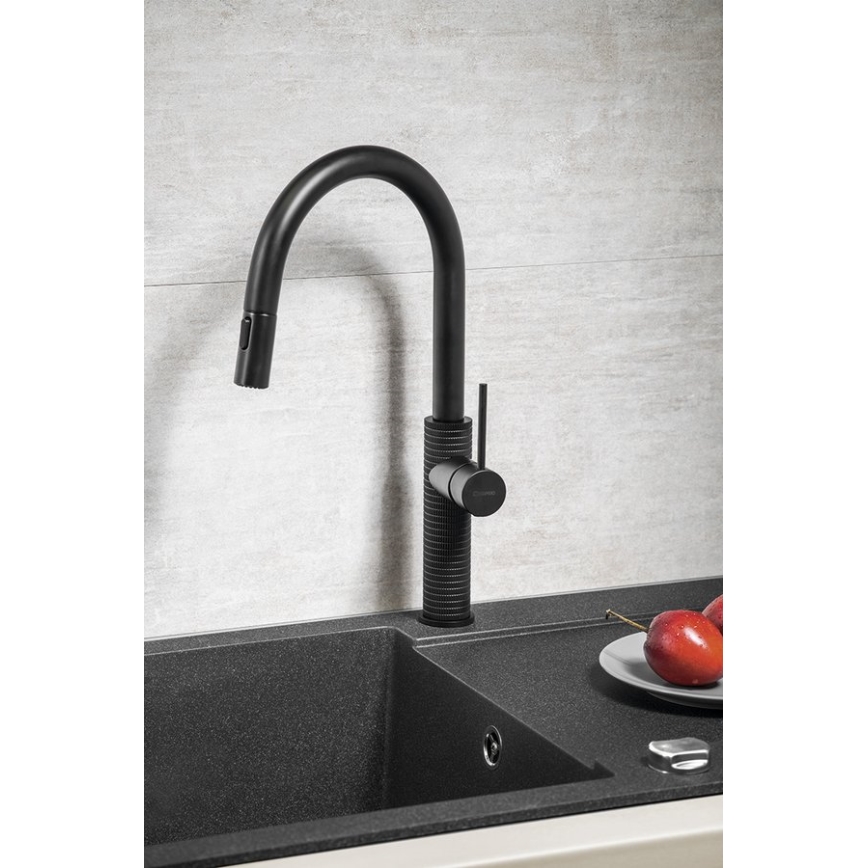 Sapho - Sink tap with pull-out sprayer FLAWO matte black