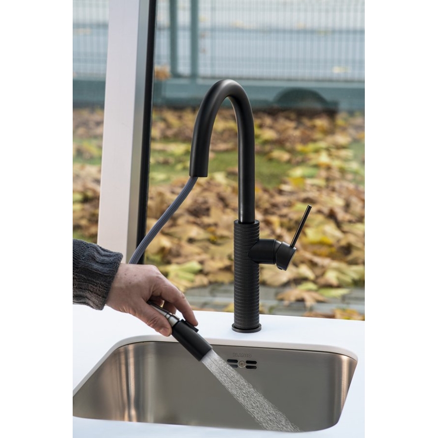 Sapho - Sink tap with pull-out sprayer FLAWO matte black