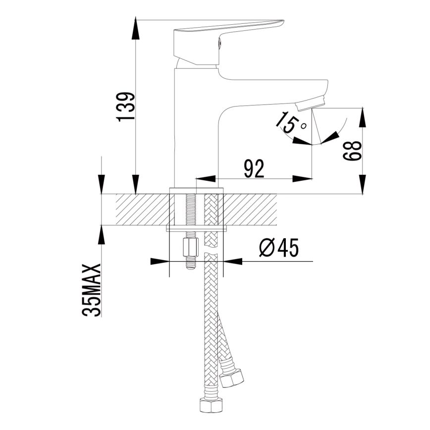 Sapho - SMALL washbasin mixer 13.9 cm polished chrome