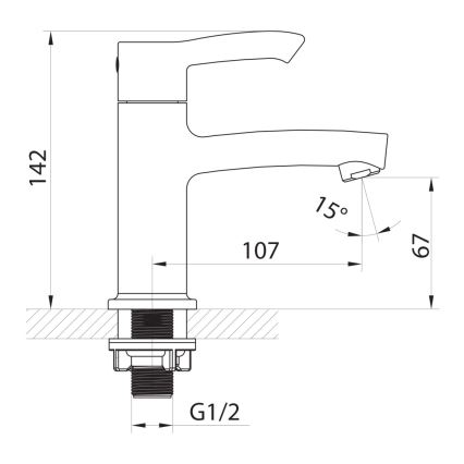 Sapho - SMALL Washbasin Mixer 14 cm, Polished Chrome