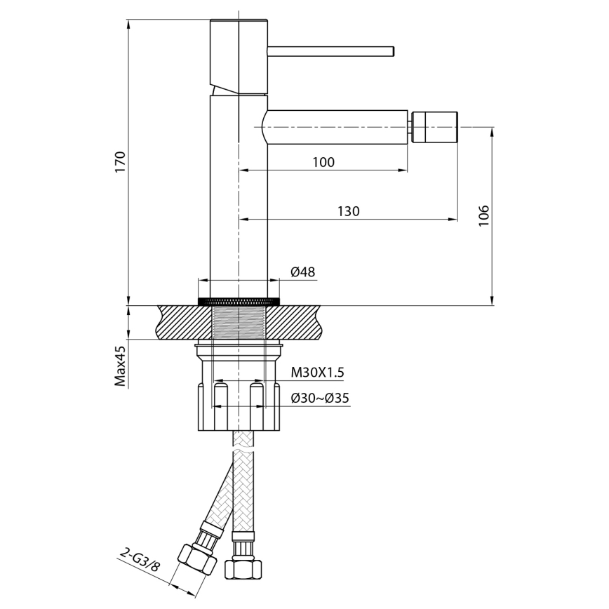 Sapho - SOLARIS Matte Black Bidet Mixer