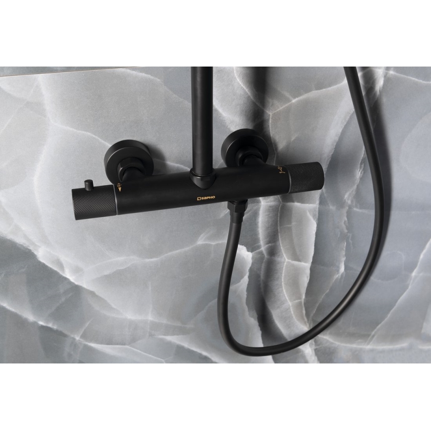 Sapho - SOLARIS Shower Set with Mixer, Matte Black