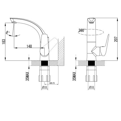 Sapho - SOLITER 18 cm Basin Mixer, Polished Chrome