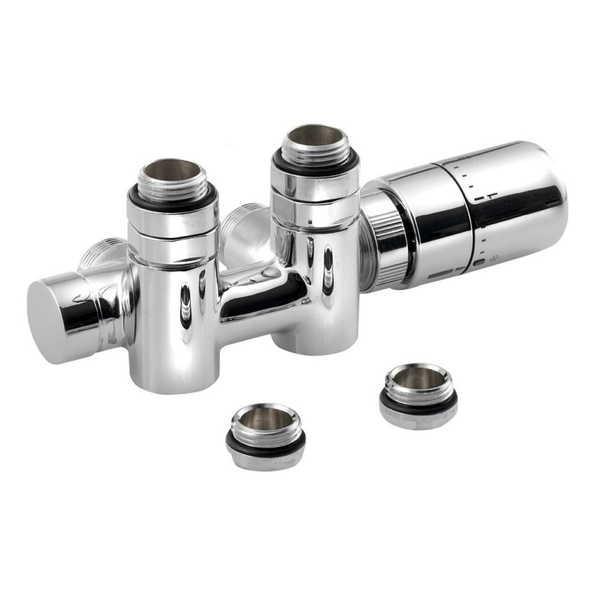 Sapho - Thermostatic connection kit for central connection TWIN COMBI, right-hand, polished chrome