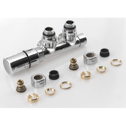 Sapho - Thermostatic connection set for central connection TWIN left/polished chrome