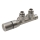 Sapho - Thermostatic connection set for central TWIN connection, left-hand/matte stainless steel