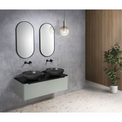 Sapho - TURF Countertop Basin Ø 44 cm Concrete/Black Granite