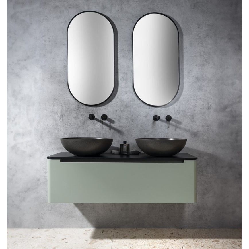 Sapho - TURF Countertop Basin Ø 44 cm Concrete/Black Granite