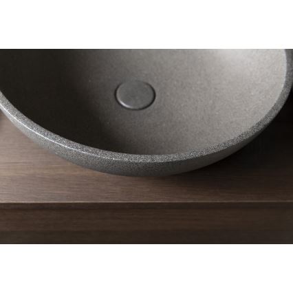 Sapho - TURF Countertop Basin Ø 44 cm Concrete/Black Granite