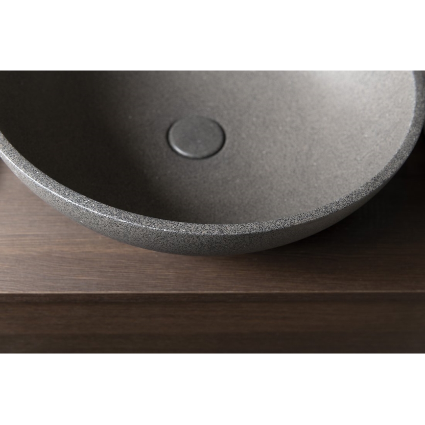 Sapho - TURF Countertop Basin Ø 44 cm Concrete/Black Granite