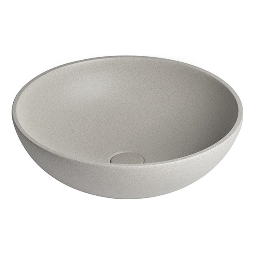 Sapho - TURF Countertop Basin Ø 44 cm Concrete/White Sandstone