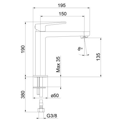 Sapho - TURSI 19 cm Matte Black Basin Mixer